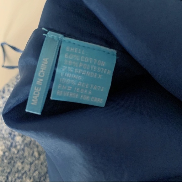 J. McLaughlin Tweed Pencil Skirt Sz 8 Blue Fringe - Picture 7 of 9